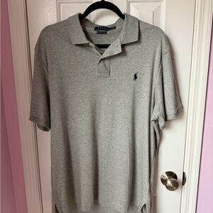 Ralph Lauren Light Gray Polo Shirt for Men. Size Large